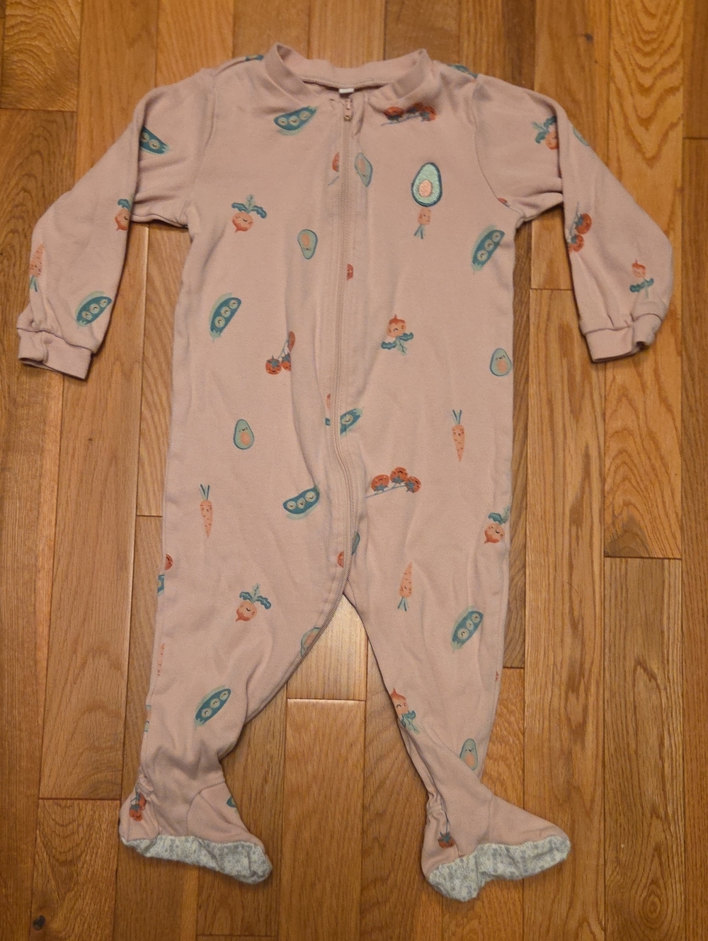 5/$20 Pekkle 12M Footed Onsie Pajamas Pink Avocado Zipper Sleeper